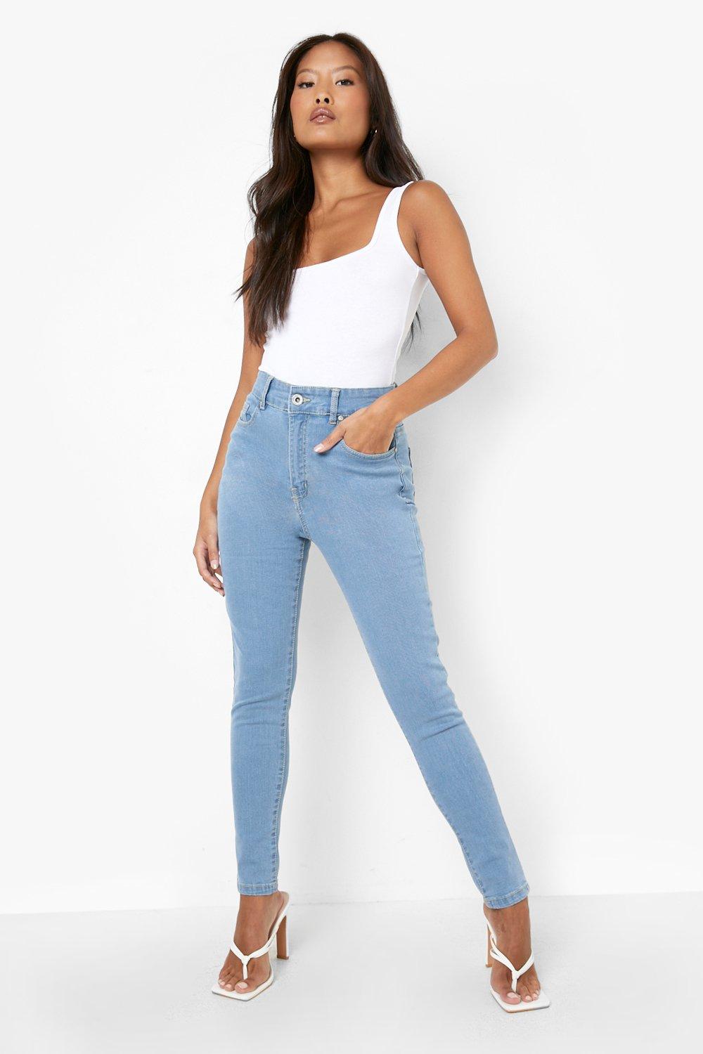 High waisted skinny jeans short leg on sale